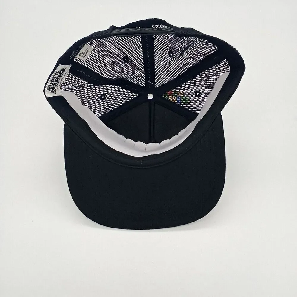 Nintendo Super Mario Bros Youth Sized Adjustable Snapback Hat Cap Black Youth OS